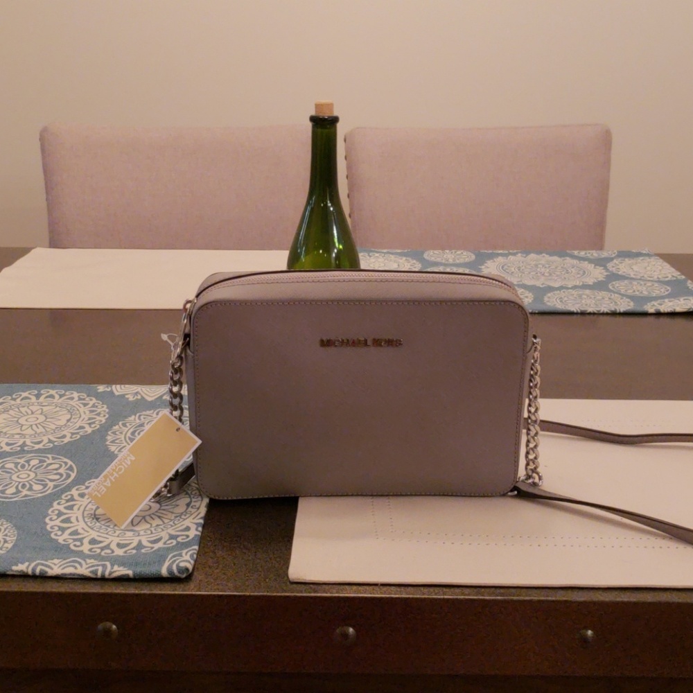 NWT!  Large Pearl Gray Crossbody